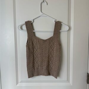 Cotton Emporium Beige Cable Knit Top